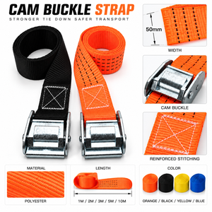50mm Premium Polyester Cam Buckle Lashing Strap 800kg Hookless for Heavy Cargo Transport OEM Supplier - Product Image 6