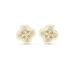 Boucles d'oreilles en diamant de laboratoire, cinq pierres, grappe ondulée, taille ronde, DEF VVS, or 14K 18K, bijoux fins, cadeaux d'anniversaire, ODM - Product Image 3