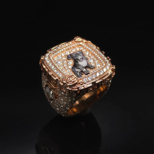 ZAWO <b>Custom</b> <b>Ring</b> Vvs1 Pass Tester Iced 3D Design Pave Setting Luxury Unisex Everyday Wear 925 Sterling Silver Dripping - Product Image 5