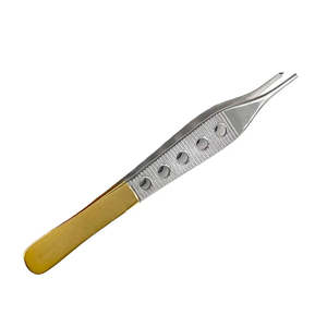 Pinzas para Tejidos Adson, Acero Inoxidable Alemán, Manuales, 1x2 Dientes, Certificación CE, Uso Hospitalario, Pinzas Dentadas Marrones, Clase I ISO13485 - Product Image 4