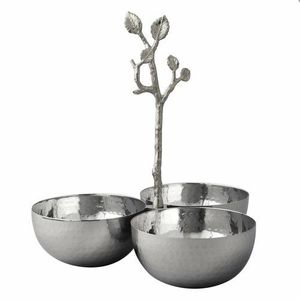 Bol de service en métal fait main avec motif feuille, bol décoratif poli pour servir les aliments, vaisselle de table, cadeau décoratif - Product Image 2