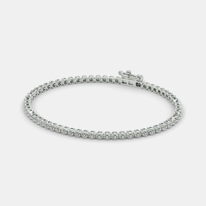 Elegante Pulsera de Tenis de Plata de Ley con Diamantes de Corte Redondo, Joyería Clásica de Moda para Mujer - Product Image 1