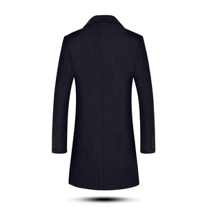 Abrigo Largo de Lana Negra para Mujer, Cierre de un Solo Botón, Solapa con Muescas, Ropa de Invierno Formal - Product Image 3