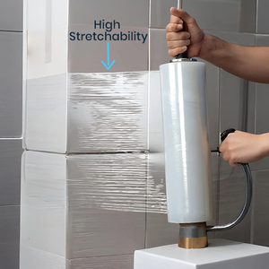 Rollo de Film Estirable Transparente de Grado Alimenticio HDPE, Impermeable, Liso, de 12 Pulgadas x 550 Metros |   Promoción de Supermercado - Product Image 1