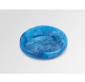 Grand bol de terre en résine bleu ciel tourbillon bols de service artisanaux pour la maison hôtel restaurant ou fête - Product Image 1