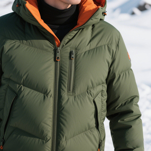 Custom Heap <b>Light</b> Warm Casual Embroidered Zipper Nylon Black Hooded Winter Cotton Filled Men <b>Puffer</b> <b>Jackets</b> Coat - Product Image 6