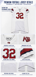 Ensemble d'uniformes de football américain personnalisés, jersey d'équipe en polyester et spandex, imprimé en 3D, séchage rapide, respirant, manches courtes, nom personnalisé - Product Image 3
