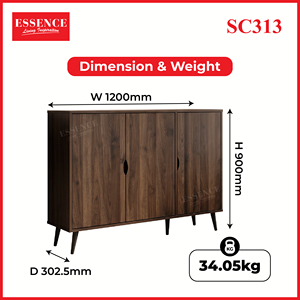 Mueble Zapatero Moderno de Madera con 4 Puertas, Gran Capacidad, para Entrada o Pasillo, Madera de Nogal Columbia SC313, Venta al Por Mayor - Product Image 4