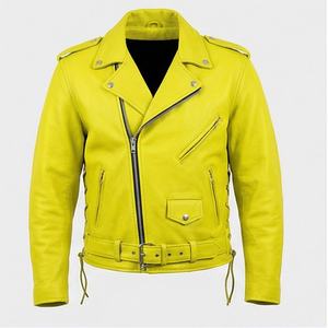 Veste en cuir pour homme NAI-0441A, style classique de motard, vêtement de moto élégant et résistant, couleur personnalisable. - Product Image 1