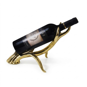 Wholesale Luxury Gold Metal <b>Twig</b> Wine Bottle Holder <b>Decorative</b> Single Bottle Tabletop Rack <b>For</b> Home & Hotel Barware Centerpiece - Product Image 2