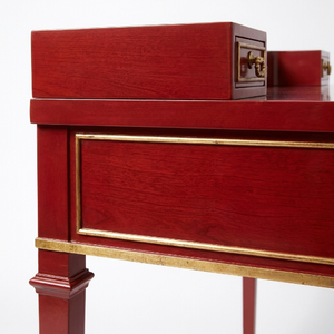 Red Luxury Chinese Style Wood <b>Console</b> <b>Table</b> with <b>Storage</b> Drawers and Gold Accents for Entryway or Living Room - Product Image 3
