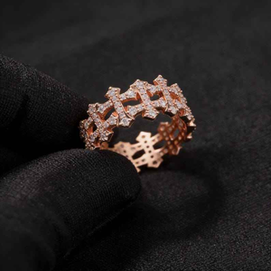 Luxury Moissanite <b>Cross</b> Eternity <b>Ring</b> 925 <b>Silver</b> Iced Out Statement Band Wedding Anniversary Jewelry Gift for Unisex Fashion - Product Image 5