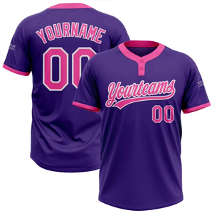 Novedad 2026: Camisetas de béisbol con cuello en V y dos botones, ropa deportiva de softbol con técnica de impresión, diseño de logotipo personalizado, OEM ODM, MOQ bajo - Product Image 5