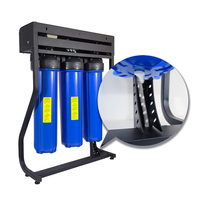 Puricom Préfiltre 3 étapes écologique 20 pouces pour l'extérieur et la maison, pour système de purification d'eau électrique pour toute la maison 45LPM
