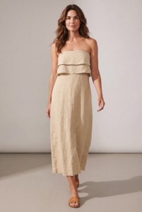 Robe tube en coton slub sans bretelles pour femme, tenue de plage blanche, cadeau pour elle, vente en gros - Product Image 1