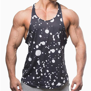 High Quality Custom Mens Knitted Cotton Tank Tops Fitness Gym Wear Breathable Anti-shrink Casual Style Print Hot Selling - Product Image 4