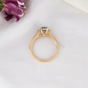 Anillo Ovalado de Aguamarina Natural Santa María con Diamantes, Oro Sólido de 14K, Joyería Fina, Proveedor Mayorista OEM ODM - Product Image 4