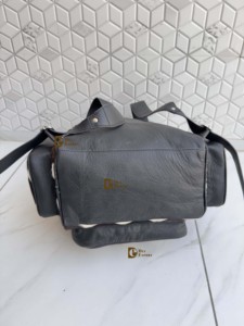 Unique Designer Cowhide Leather <b>Backpack</b> Softback Unisex Day <b>Backpack</b> Multiple Pockets Checks Design School Bag Zipper Closure - Product Image 5
