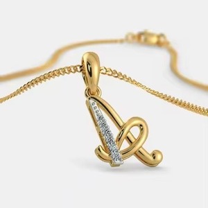 New "A" shape Yellow Gold Letter Pendant 14K/18K Gold Plated Wedding Birthday Party Anniversary Special Personalized Elegance - Product Image 5
