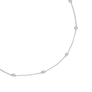 Lab Grown Diamond Christian Wedding <b>Statement</b> <b>Necklace</b> 14K 18K Solid Gold Bezel Setting Cable Chain 18 Inches Everyday Wear - Product Image 4