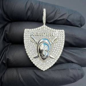 Custom Iced Out Raider Shield Moissanite <b>Pendant</b> 925 <b>Silver</b> Hip Hop Charm <b>for</b> <b>Men</b> Party Jewelry - Product Image 1