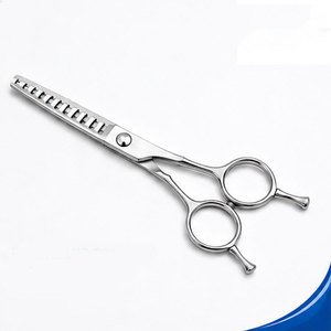 Stainless Steel Hair Thinning Scissors With Toothed Blade <b>Adjustable</b> Screw And Finger <b>Ring</b> Handle For Barber Salon Hair Styling - Product Image 1