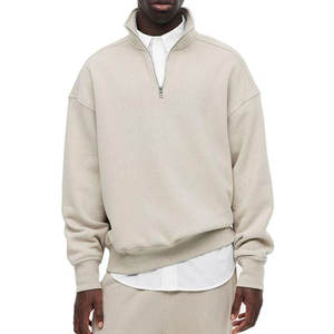 Sweat-shirts à fermeture éclair 1/4 pour hommes avec logo brodé personnalisé, uniformes, vêtements de travail décontractés pour l'hôtellerie, sweat-shirt à fermeture éclair 1/4 - Product Image 2