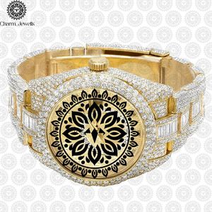 Charm Jewells Luxury Gold <b>Watch</b> Round Case Analog Quartz Movement <b>Diamond</b> Encrusted Band Women Fashion - Product Image 3
