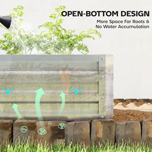 Bac à légumes surélevé en métal galvanisé 4FT X 2FT X 1FT, aspect rouillé, pour la culture de légumes, fleurs et herbes, carré, couleur argent - Product Image 5