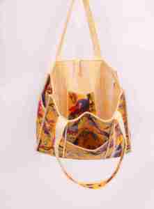 Sac fourre-tout en coton matelassé à imprimé jungle jaune fait main avec fermeture à bouton, nouveau style bohème, sac à bandoulière pour voyages et shopping - Product Image 2