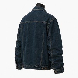 Veste en jean personnalisée pour homme, denim foncé, style vintage, veste en jean trucker, fabricant OEM ODM - Product Image 4