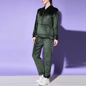 Conjunto de Dos Piezas de Terciopelo para Mujer, Ropa Casual de Manga Larga, Estilo Deportivo, a la Moda para Invierno - Product Image 2