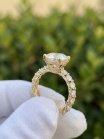 Brillanter 1,20 Karat Ovaler Schliff E VVS2 VS1 Labor-Gezüchteter Diamant-Verlobungsring IGI-Zertifiziert Vergoldet 10K/14K/18K Vintage Damenring