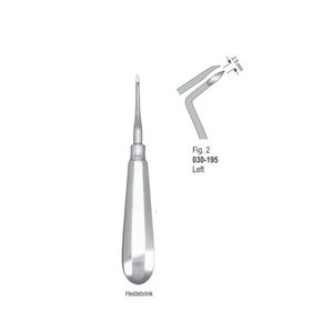 Élévateurs dentaires chirurgicaux Heidebrink Fig.2 Gauche |   Instruments d'extraction dentaire en acier inoxydable |   Certifié CE - Product Image 1
