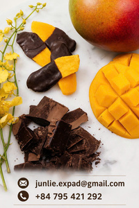 VENTE FLASH Mangues séchées enrobées de chocolat naturel de qualité supérieure, au goût tropical riche et à la vraie saveur de fruits - Product Image 3