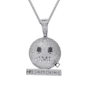 Nuevo Collar de Moda Chapado en Oro con Diamantes, Emojis de Dibujos Animados, Colgante Divertido con la Frase 'Shut Up', Joyería Hip Hop de Moda - Product Image 2
