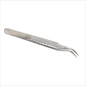 Pinces à cils professionnelles en acier inoxydable, courbées, à pointes angulaires, pour extensions de cils, volume, 90 degrés - Product Image 2