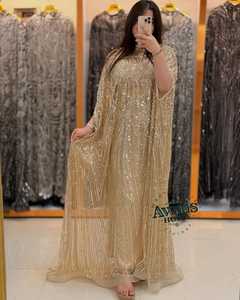 Nouvelle Arrivée 2025 Robe de Luxe Empire Longue à la Cheville, Ornée de Perles, Broderies, Diamants, Strass et Cristaux, Écologique, Coupe A-Line - Product Image 5