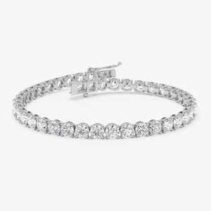 Pulsera de tenis VVS Diam para mujer con diamantes redondos cultivados en laboratorio, plata de ley 925, engaste clásico de puntas, joyería de lujo para boda - Product Image 1