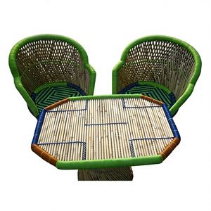 Nuevo Modelo de Silla, Mesa y Taburete de Ratán, Muebles de Bambú y Madera, Diseño Victoriano Moderno con Tapicería de Cuero, para Apartamento o Escuela - Product Image 1