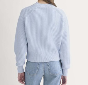 Suéter elegante con cuello redondo y mezcla de cachemira, transpirable, camisa de punto de manga larga para mujer, jersey holgado y cálido para invierno, EE. UU. - Product Image 4