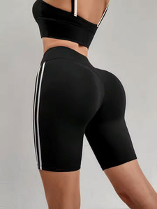 Yoga Shorts Pants with Flamingo Pattern on the Sides High Waist <b>Tummy</b> <b>Control</b> Cotton Blend Fleece Gym Fitness Leggings for Women - Product Image 5