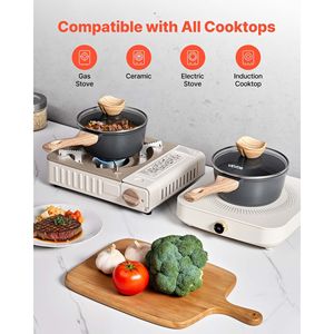 Pentola Antiaderente da 1,5 Qt con Coperchio in Vetro Temperato, Pentola Multiuso con Manico Staccabile, Facile da Pulire, Design Elegante - Product Image 5