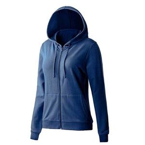 Sudadera con capucha de algodón tejido de color liso morado para mujer, con cremallera completa, corte regular, para otoño, bordado personalizado - Product Image 5