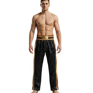 Pantalon de boxe athlétique en satin de qualité supérieure, respirant, léger, pour l'entraînement et les combats, avec ceinture renforcée, durable - Product Image 1