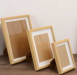 Light <b>Oak</b> Finish Wooden Photo <b>Frame</b> Minimalist Art Display <b>Frame</b> With White Mount Professional Portrait Picture <b>Frame</b> Tabletop - Product Image 5