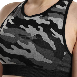 Yoga Set Camouflage Print High Waist <b>Leggings</b> <b>Crop</b> Top 2 Piece Racerback Full Length Spandex Polyester Active Stretch - Product Image 2