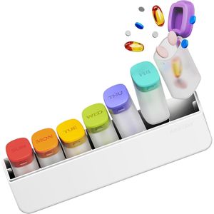 Grande Organizzatore Settimanale di Pillole per 7 Giorni, Portapillole da Viaggio per 1 Dose al Giorno, Contenitore per Medicinali, Vitamine e Integratori - Product Image 1