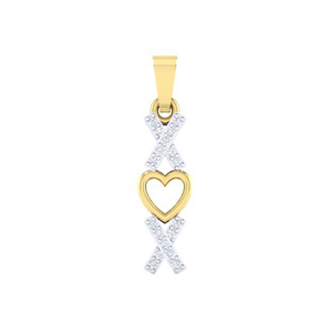 Collar con Colgante de Corazón de Moissanita y Oro, Símbolo Romántico de Amor, Elegante Joya Bicolor, Regalo para Mujer - Product Image 3