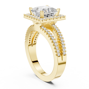 Aries Jewel Classic <b>Split</b> Shank Engagement Wedding Anniversary <b>Rings</b> 2 CT E VS Princess Cut Lab Grown Diamond 14K Solid Gold Rin - Product Image 3